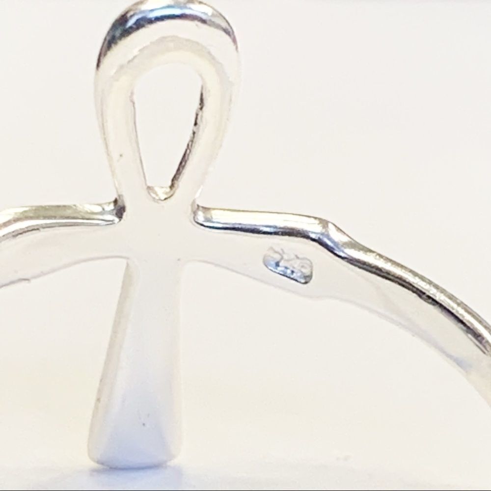 925 Sterling Silver Ankh Cross Ring - Picture 8 of 15